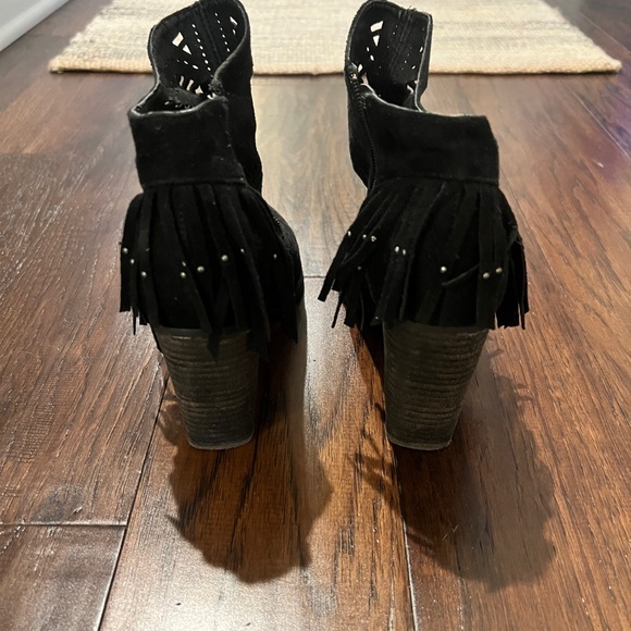 Not Rated Western Black Suede Ankle Booties Size 8.5 - Picture 4 of 6